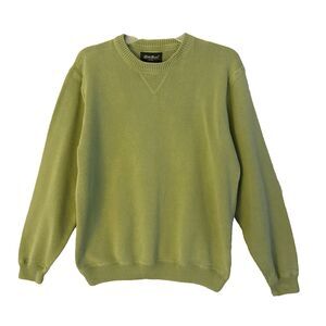 VTG Eddie Bauer 100% Cotton Crewneck Sweater Mens Sz M Sage Gorpcore Outdoors